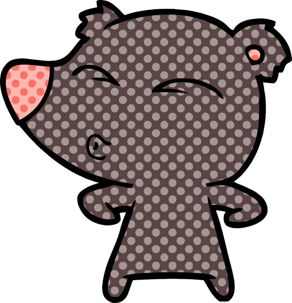 cartoon whistling bear vector