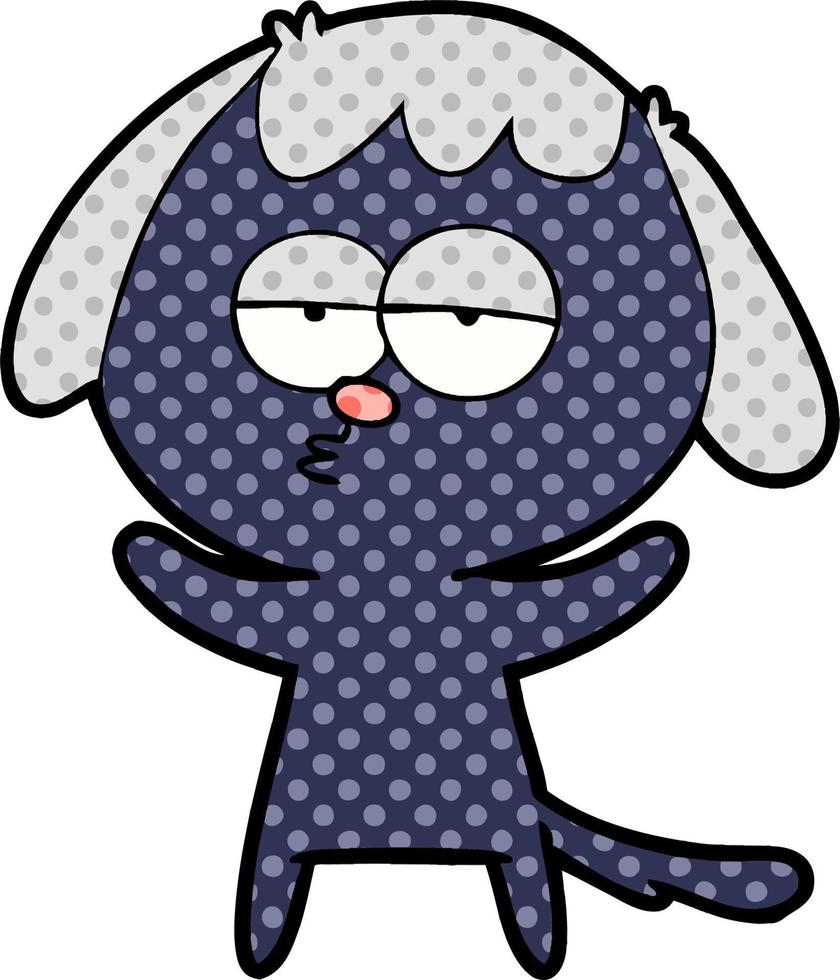 perro aburrido de dibujos animados vector