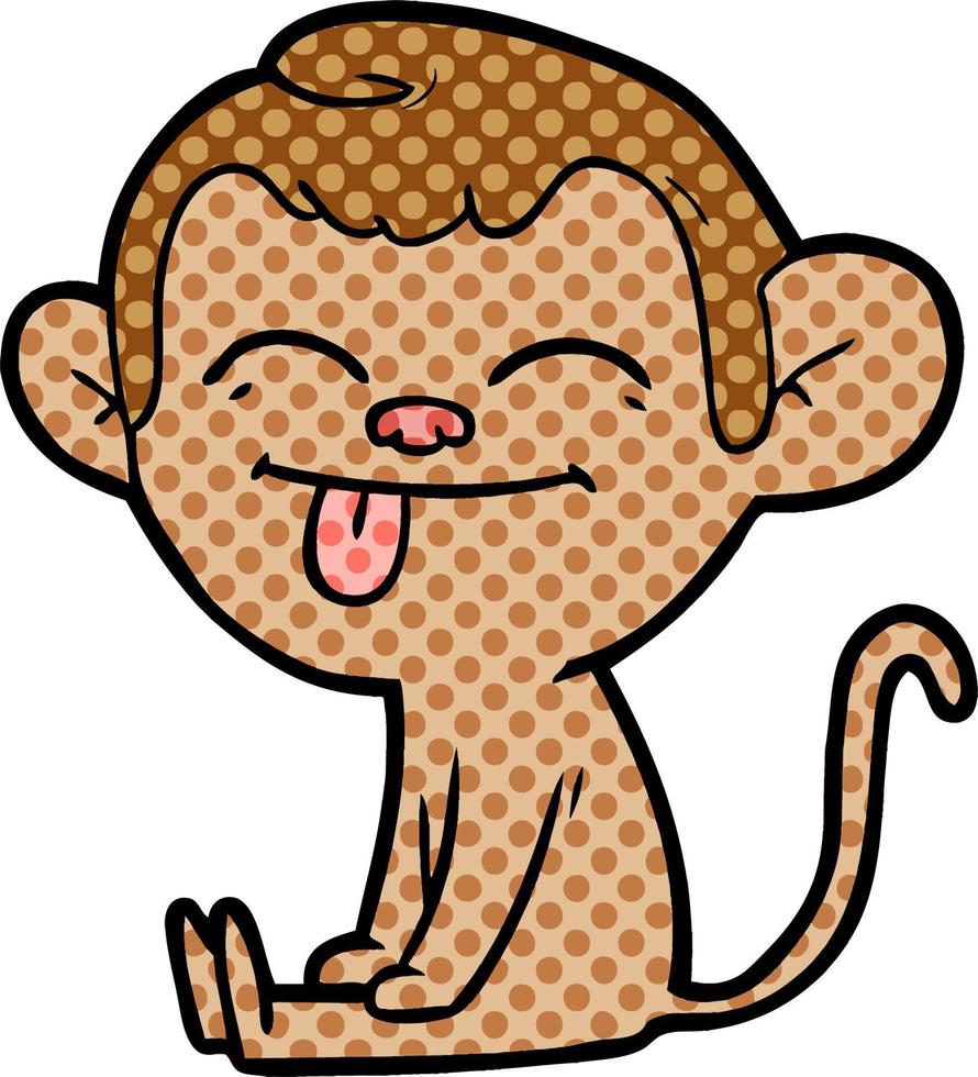 funny cartoon monkey sitting vector
