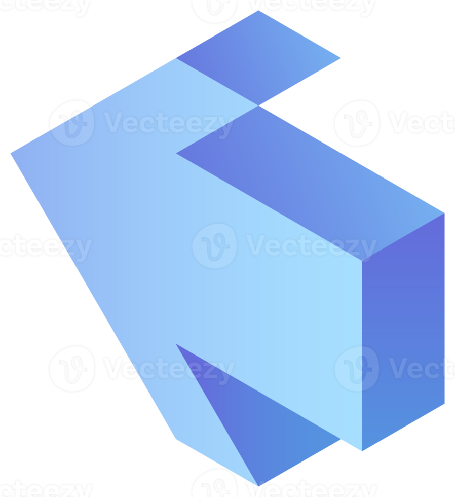 3D geometric shape, geometric design element. PNG with transparent background