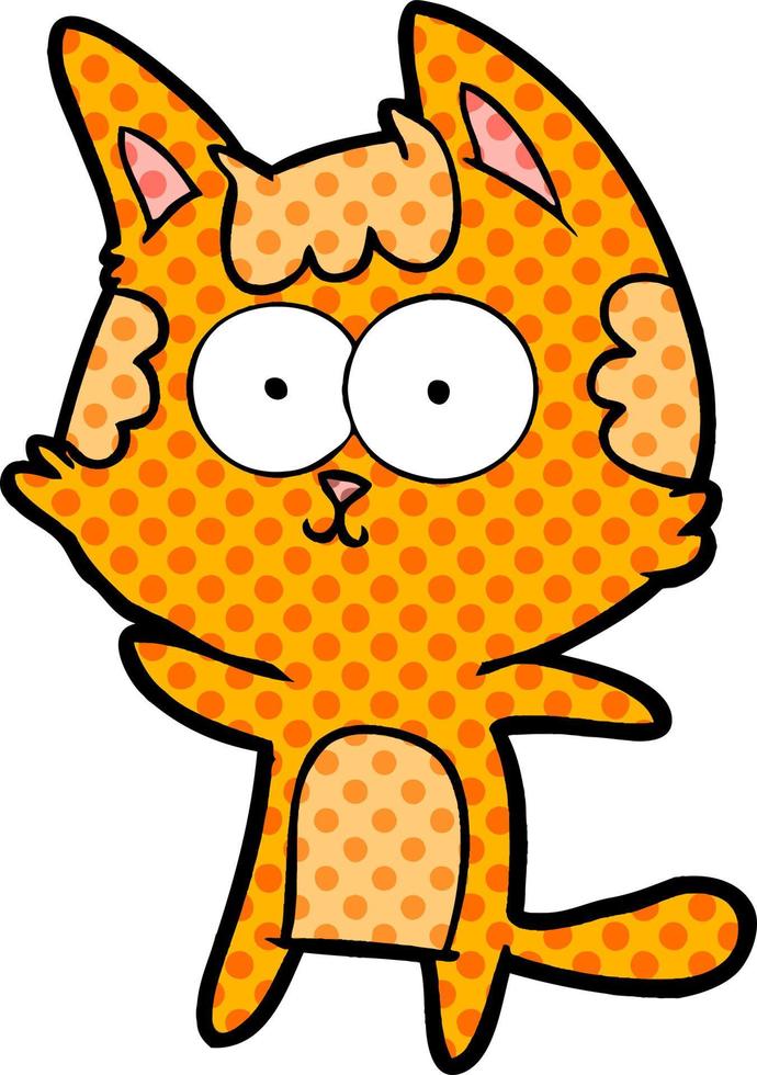 happy cartoon cat vector