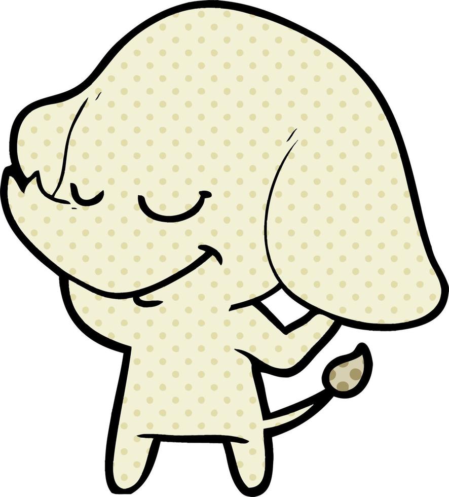 cartoon smiling elephant vector