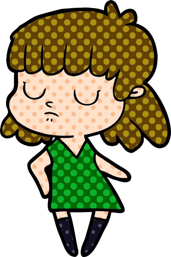 mujer indiferente de dibujos animados vector