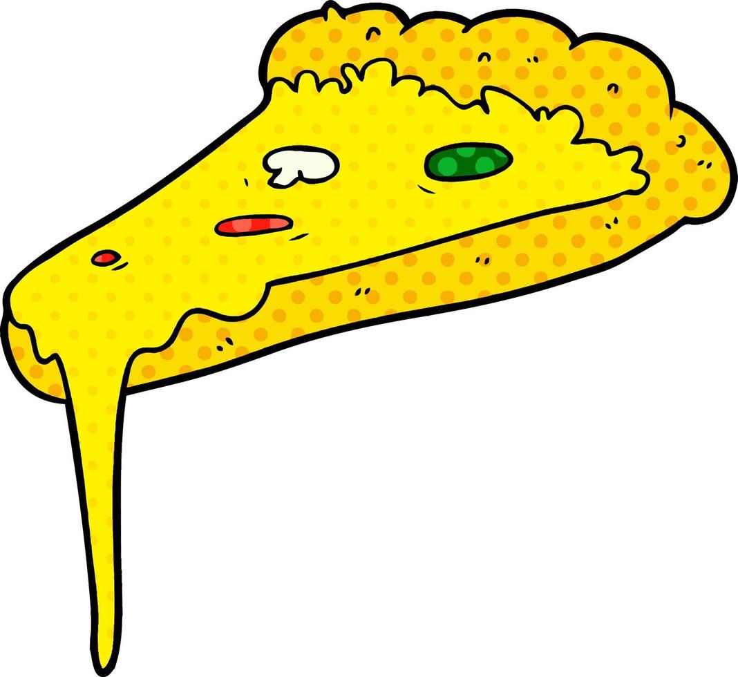 rebanada de pizza de dibujos animados vector