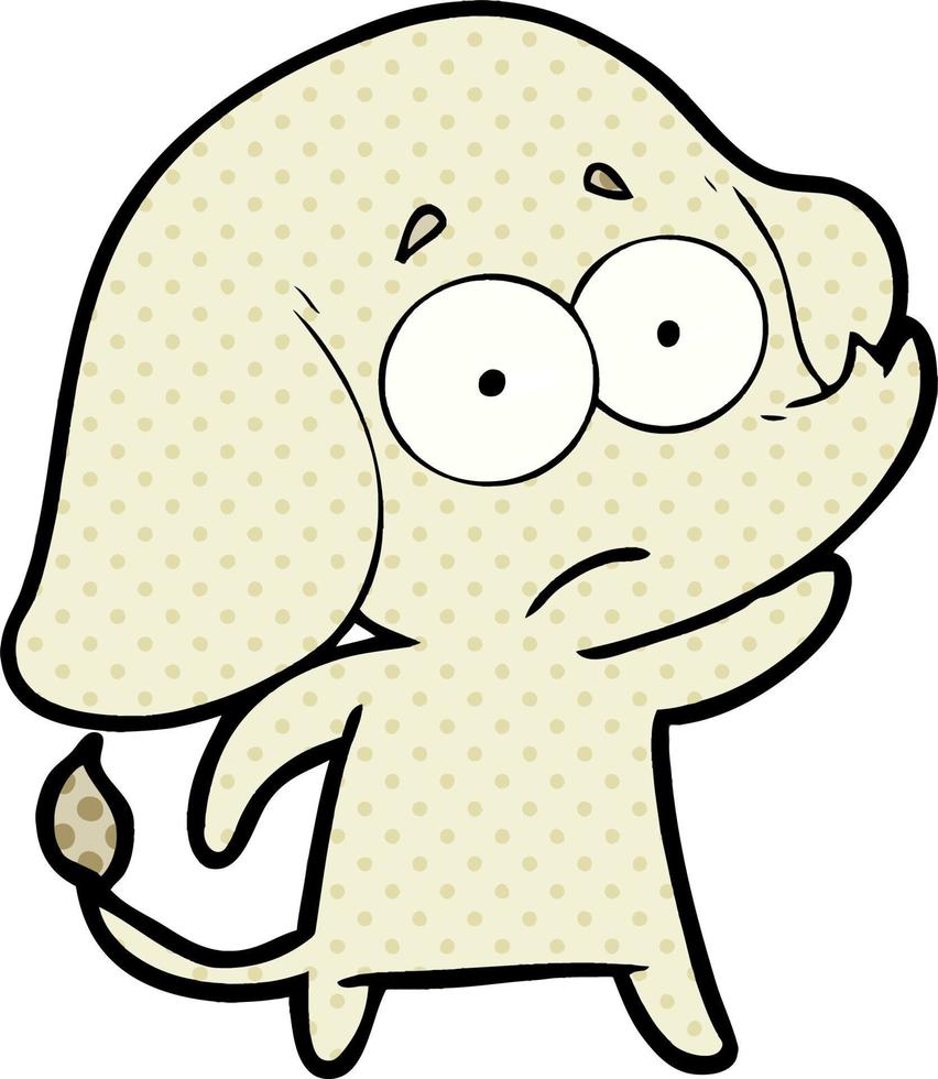 cartoon unsure elephant vector
