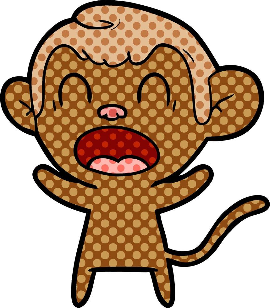 shouting cartoon monkey vector
