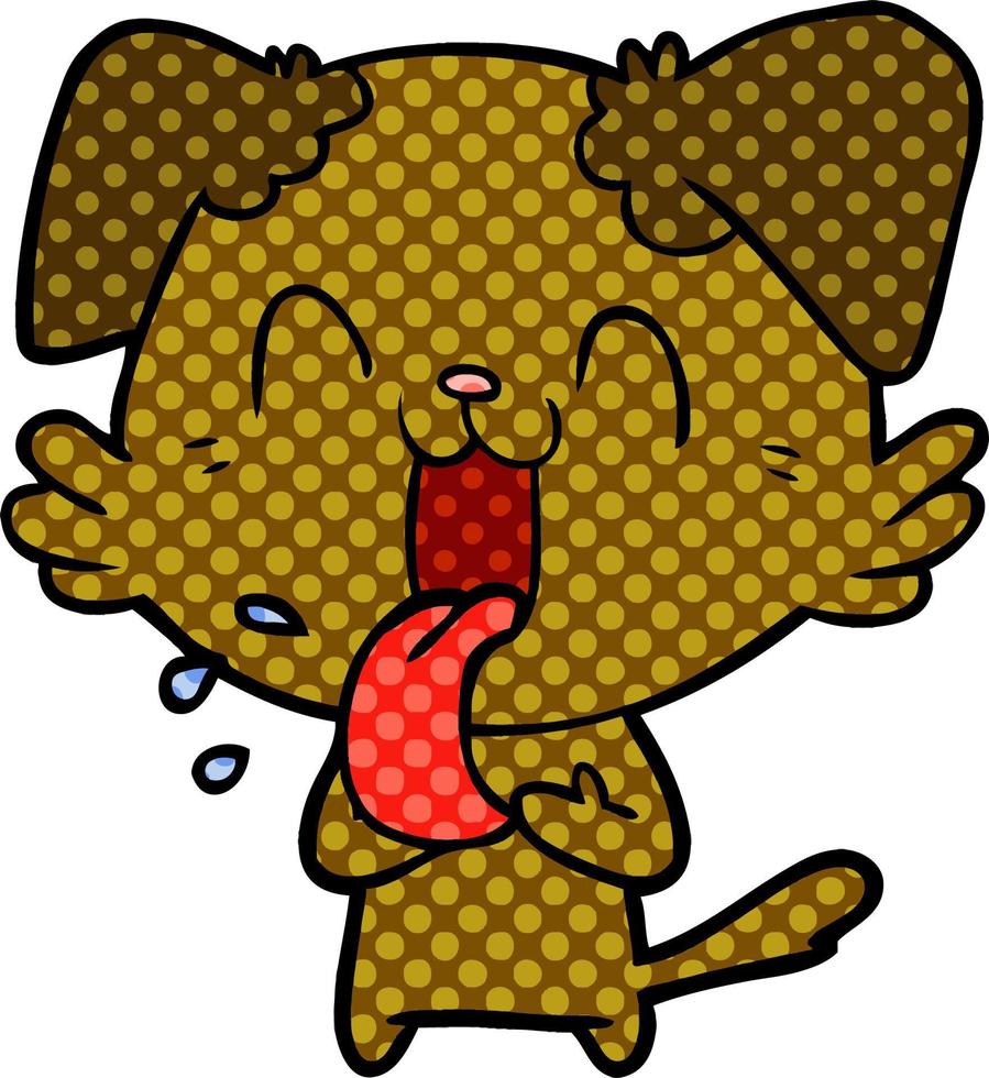 cartoon panting dog vector
