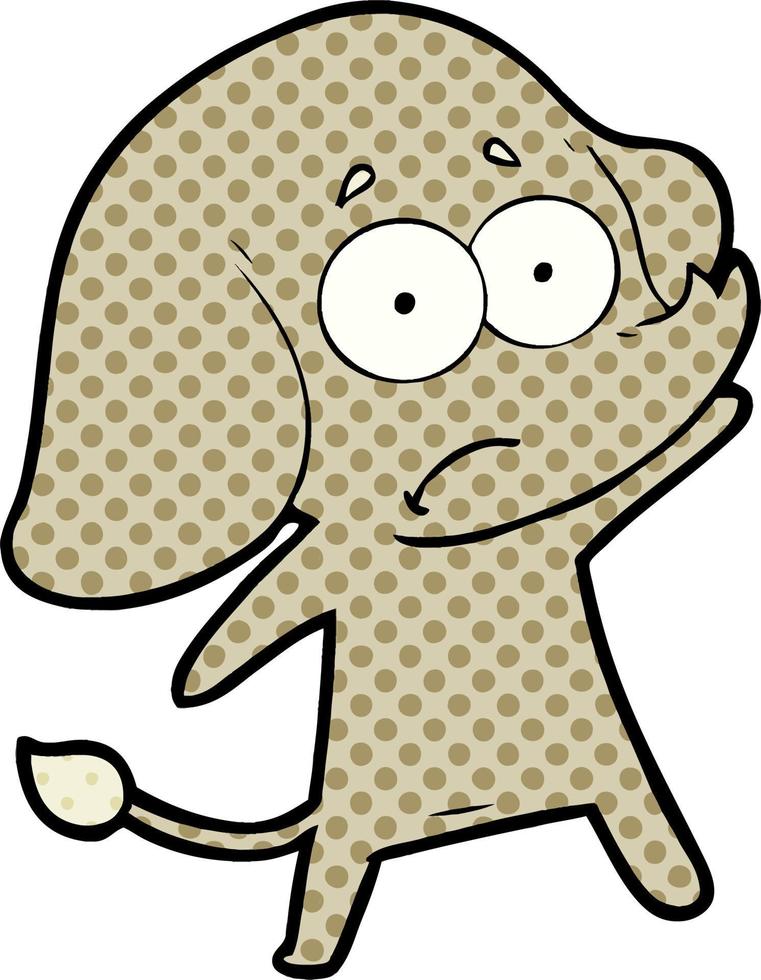 cartoon unsure elephant vector