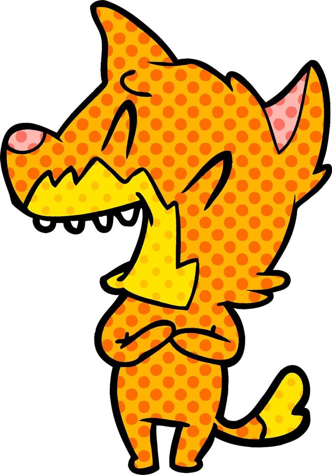 laughing fox cartoon vector