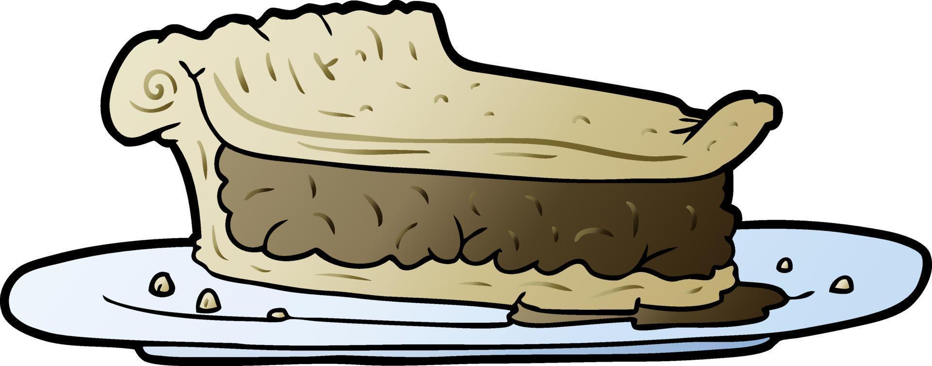 pastel de carne de dibujos animados vector