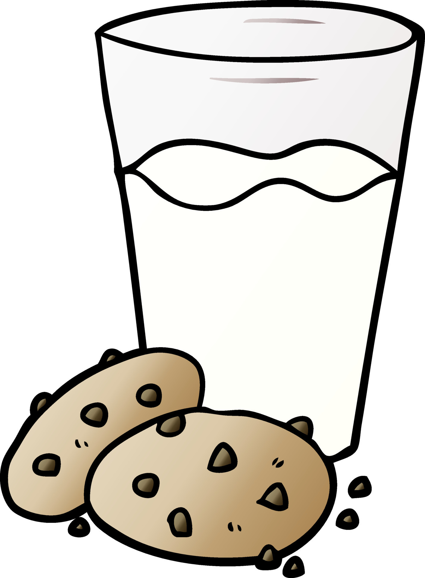 cartoon cookies and milk 12422454 Vector Art at Vecteezy