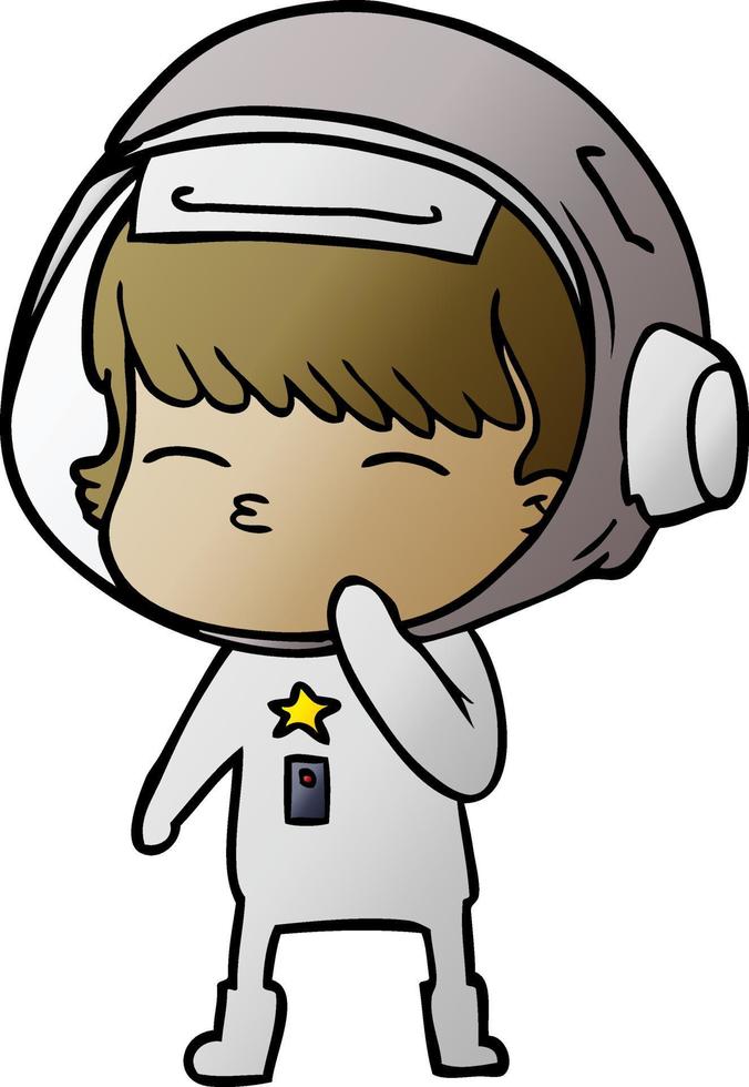 cartoon curious astronaut vector