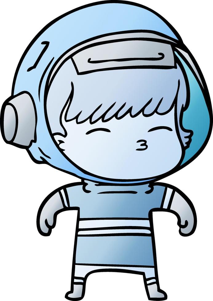 cartoon curious astronaut vector