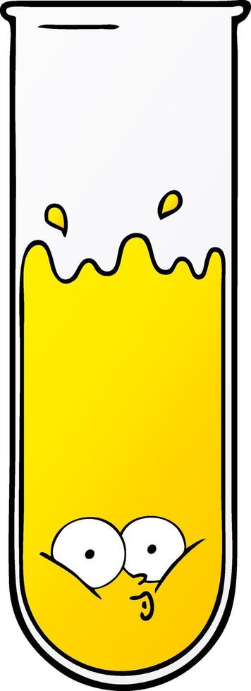 cartoon surprised test tube vector