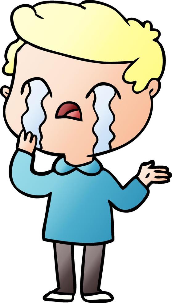 cartoon man crying vector