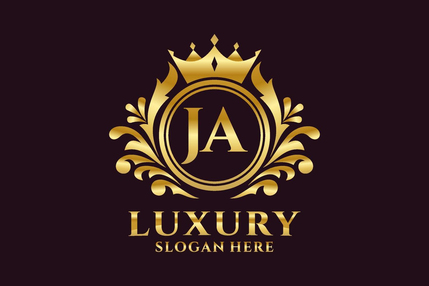 Initial JA Letter Royal Luxury Logo template in vector art for luxurious branding projects and other vector illustration.