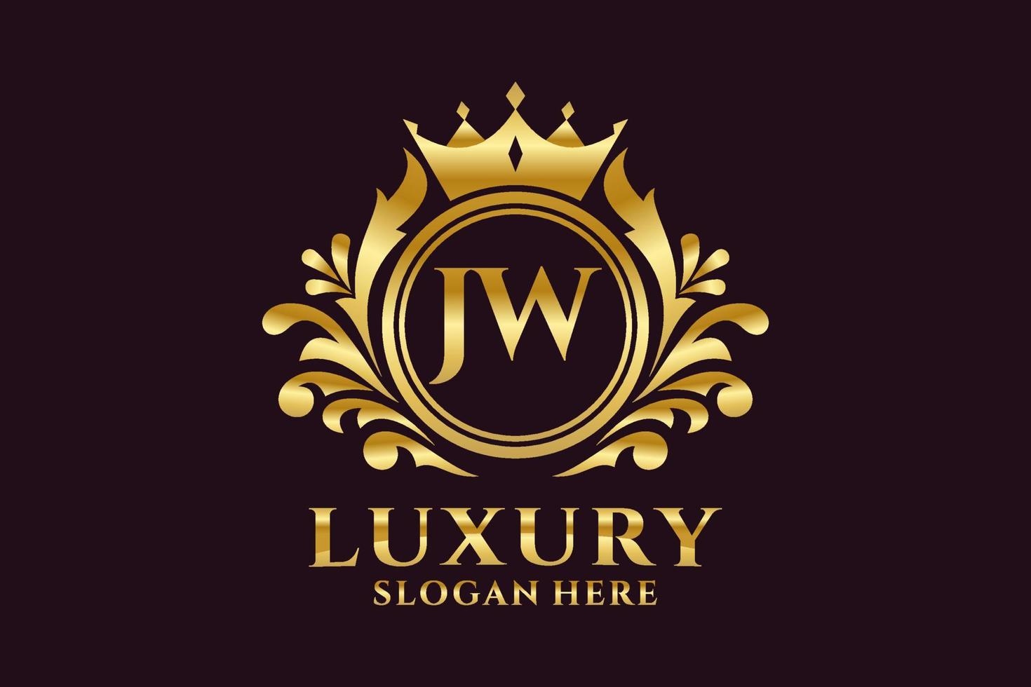 Initial JW Letter Royal Luxury Logo template in vector art for luxurious branding projects and other vector illustration.