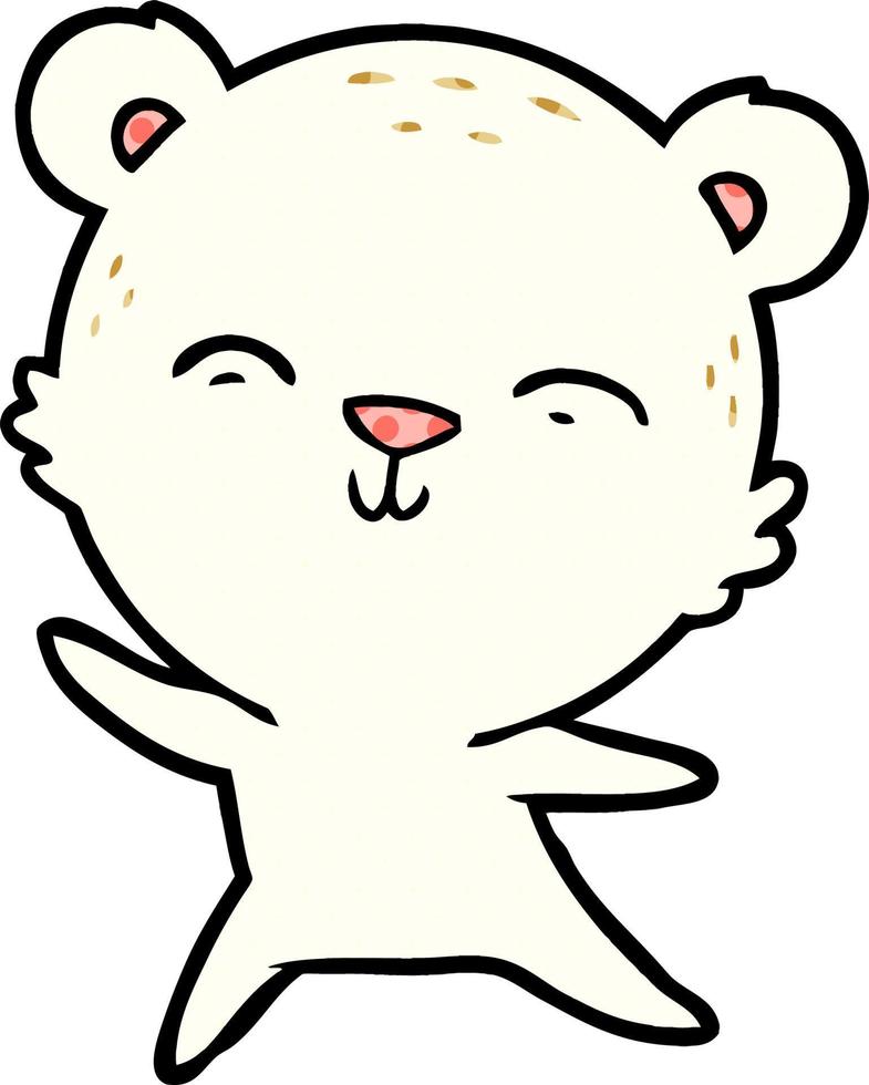 happy cartoon polar bear dancing vector