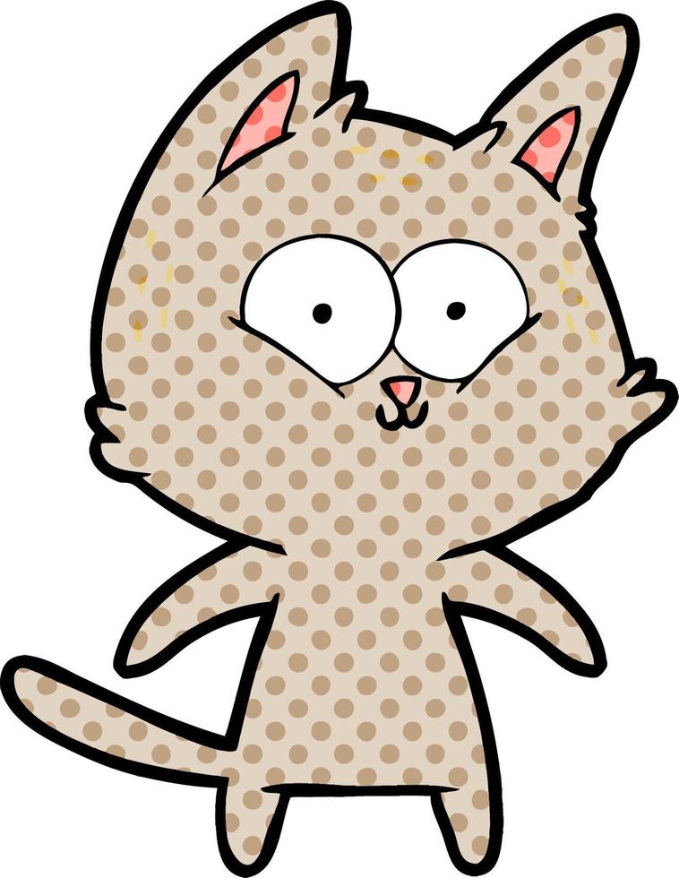 happy cartoon cat vector