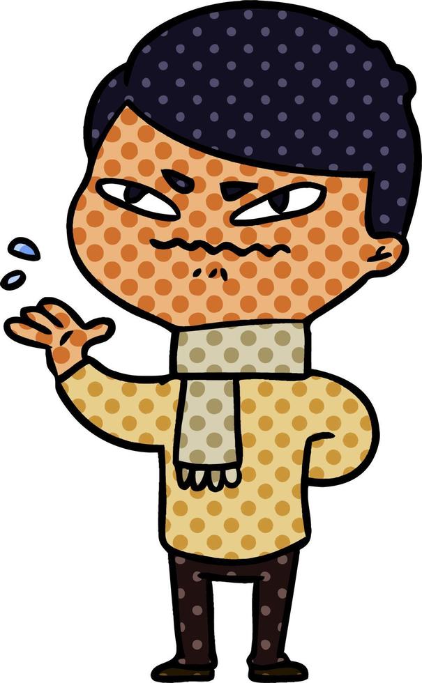 cartoon angry man vector