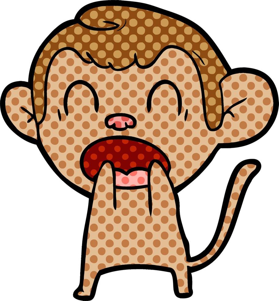 shouting cartoon monkey vector