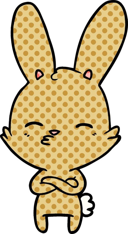 curious bunny cartoon vector