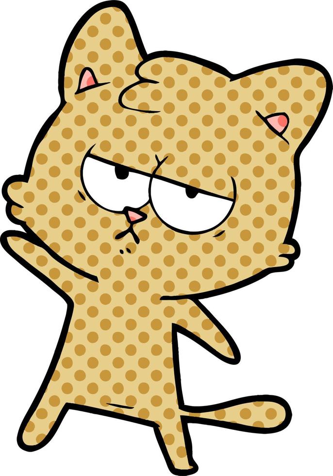 bored cartoon cat vector