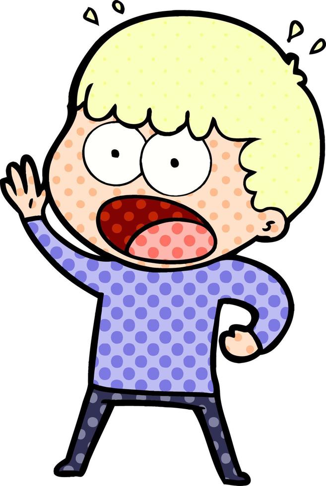 cartoon shocked man vector
