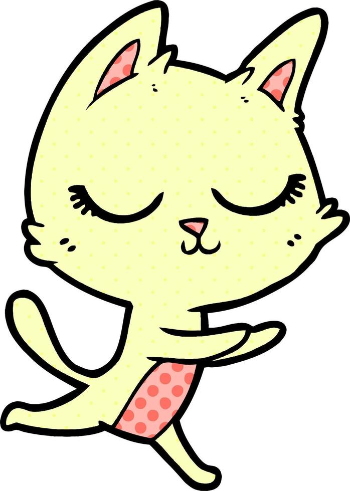 calm cartoon cat vector