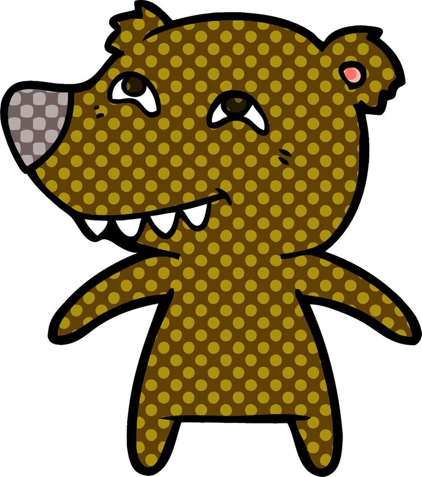 cartoon bear showing teeth vector