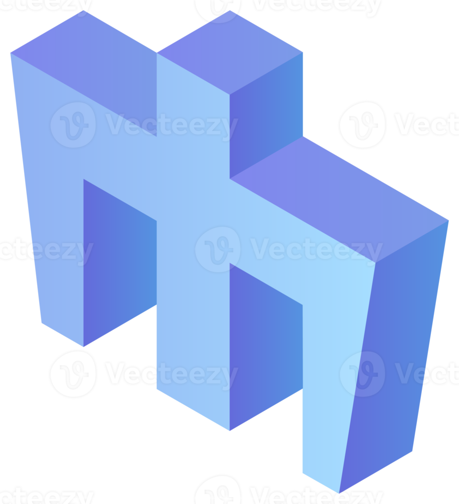 3D geometric shape, geometric design element. PNG with transparent background