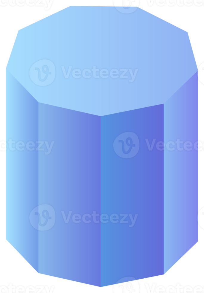 3D geometric shape, geometric design element. PNG with transparent background