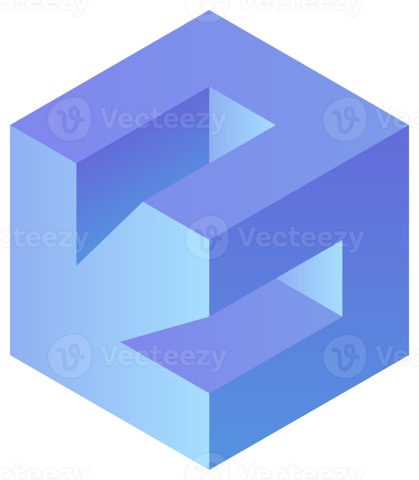 Forma geométrica 3d, elemento de diseño geométrico. png con fondo transparente