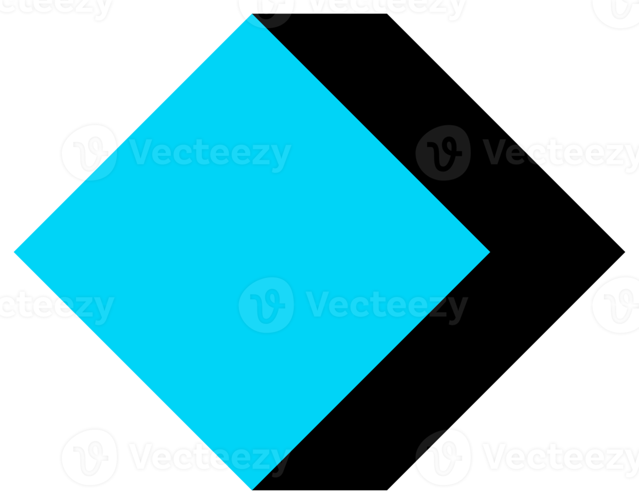 geometrisk objekt i svart och blå färger. png med transparent bakgrund