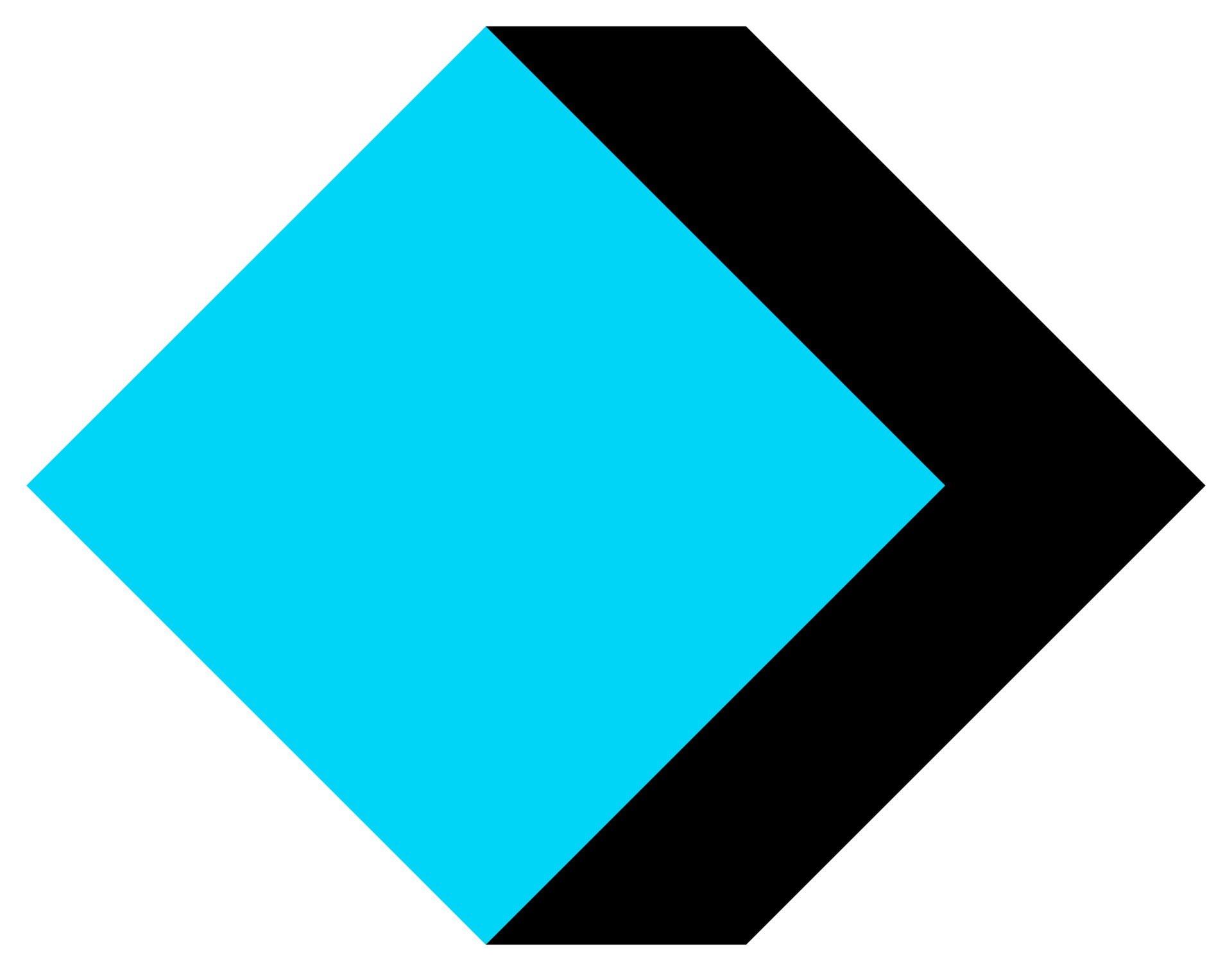 Geometric object in black and blue colors. PNG with transparent