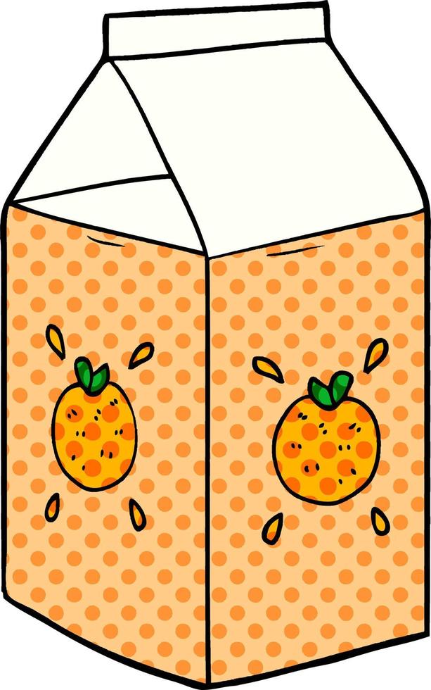 cartoon orange juice carton vector
