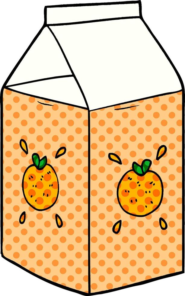 cartoon orange juice carton vector