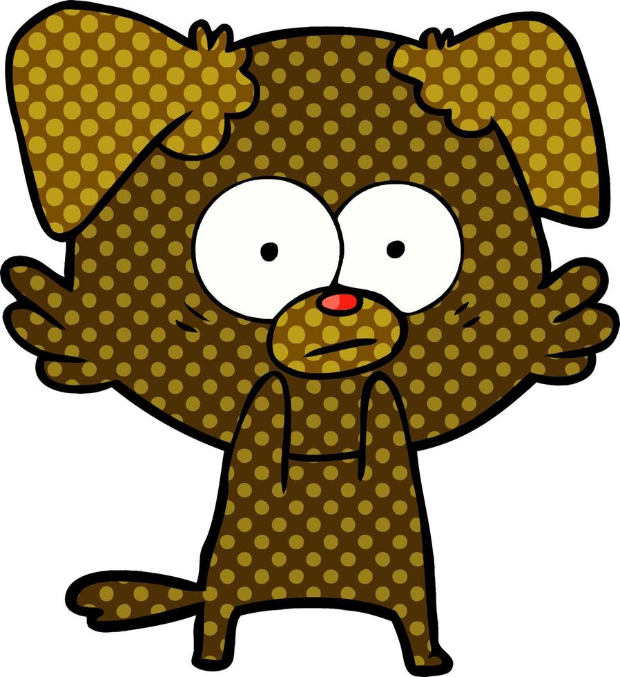 nervous dog cartoon vector