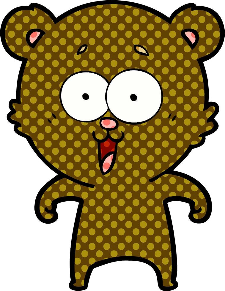 laughing teddy  bear cartoon vector