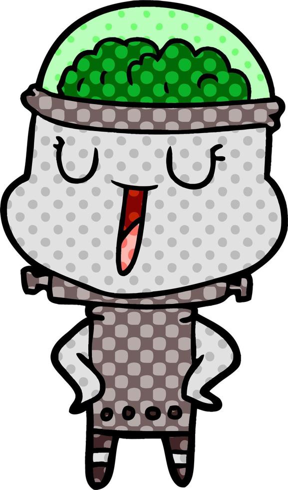 happy cartoon robot vector