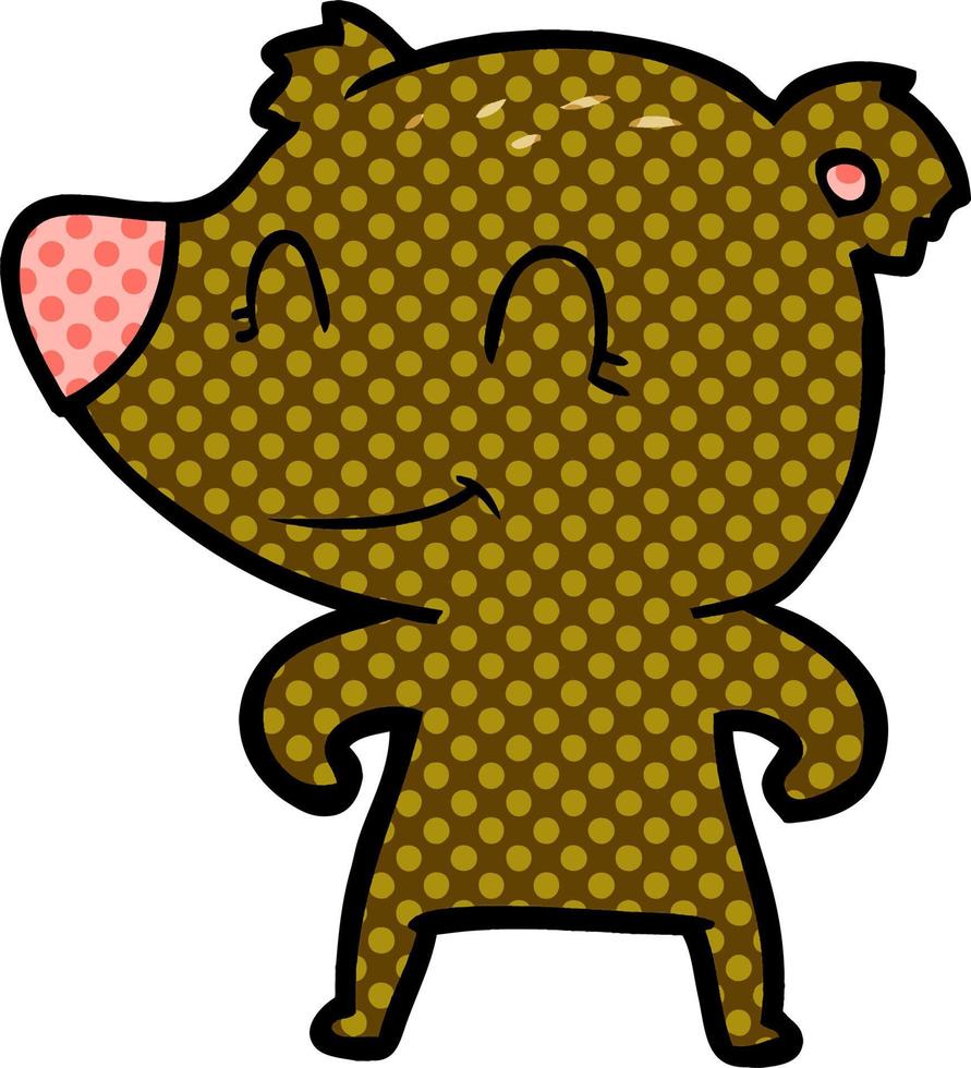 smiling bear cartoon vector