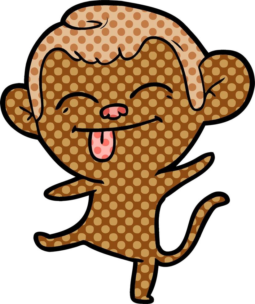 funny cartoon monkey dancing vector