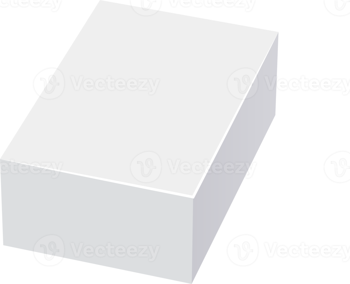 Box mockup. PNG with transparent background.