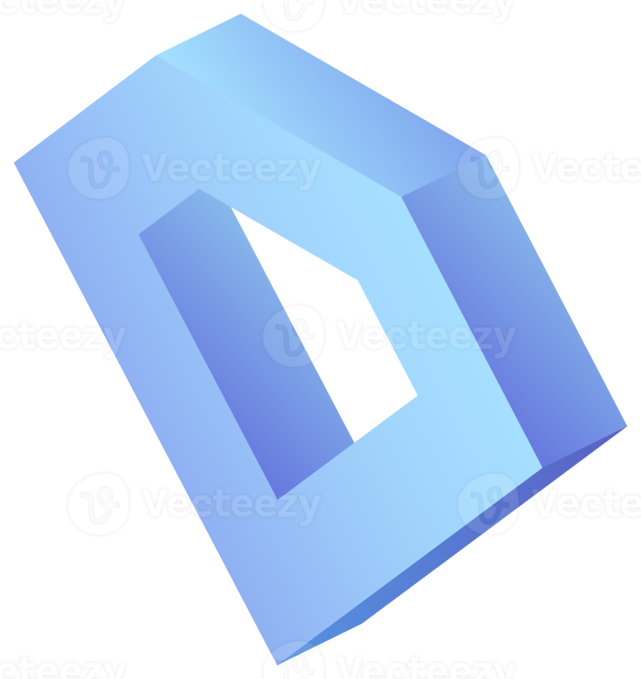 3D geometric shape, geometric design element. PNG with transparent background