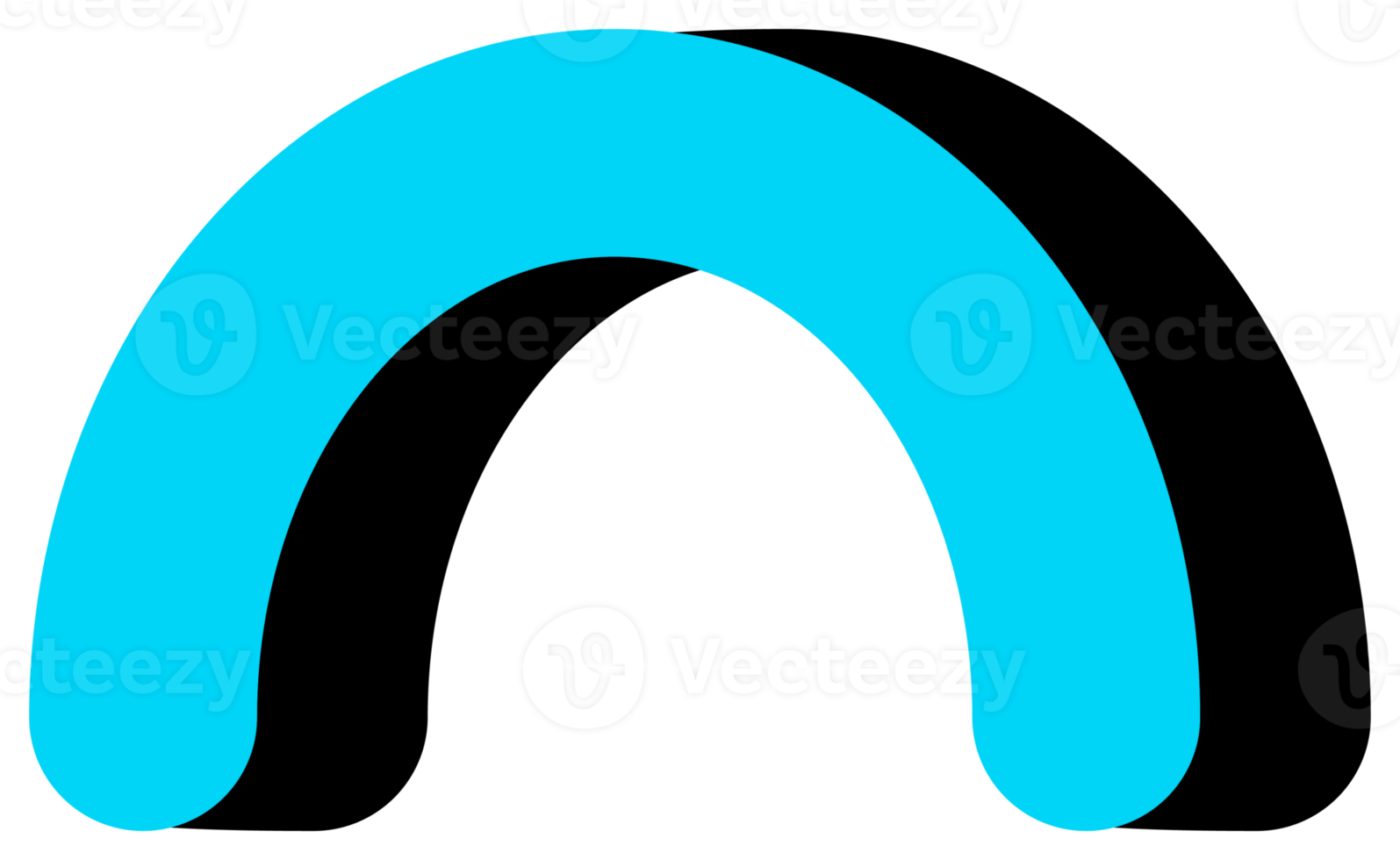 geometrisches Objekt in schwarzen und blauen Farben. png mit transparentem Hintergrund