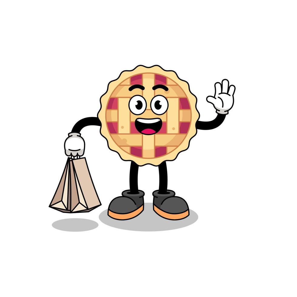 Cartoon of apple pie shopping vector