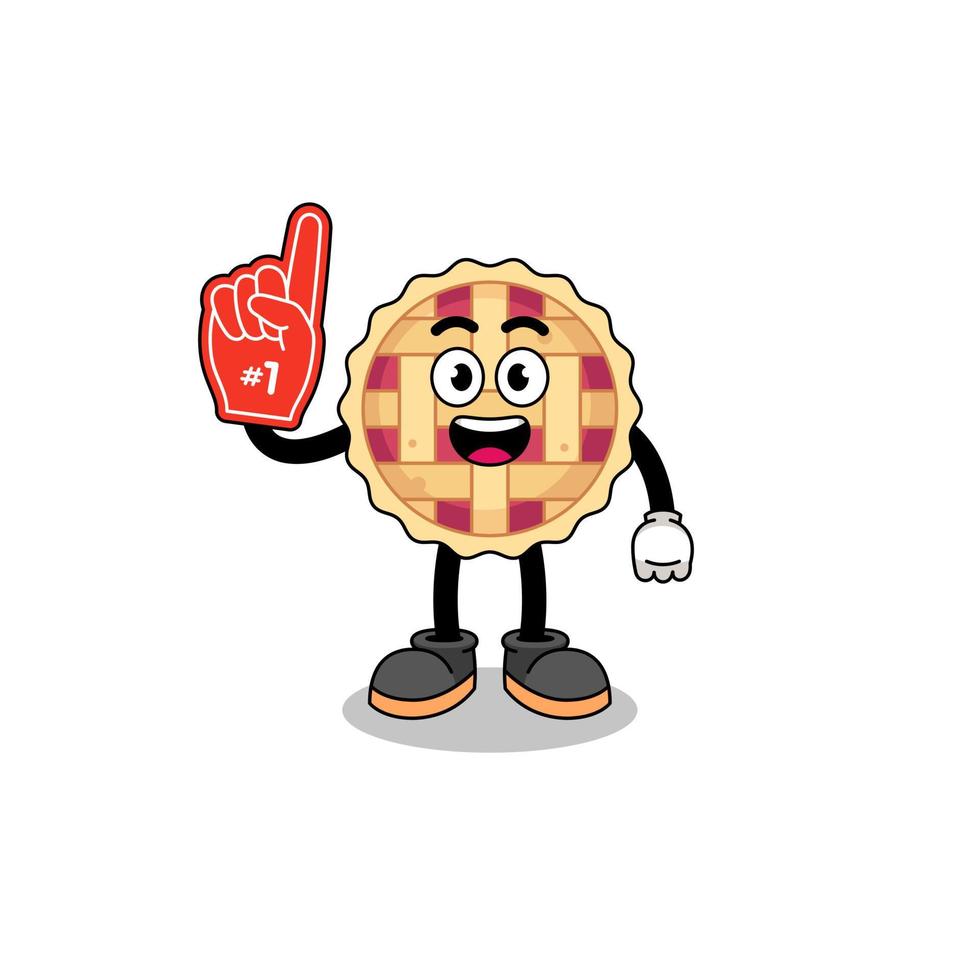 Cartoon mascot of apple pie number 1 fans vector