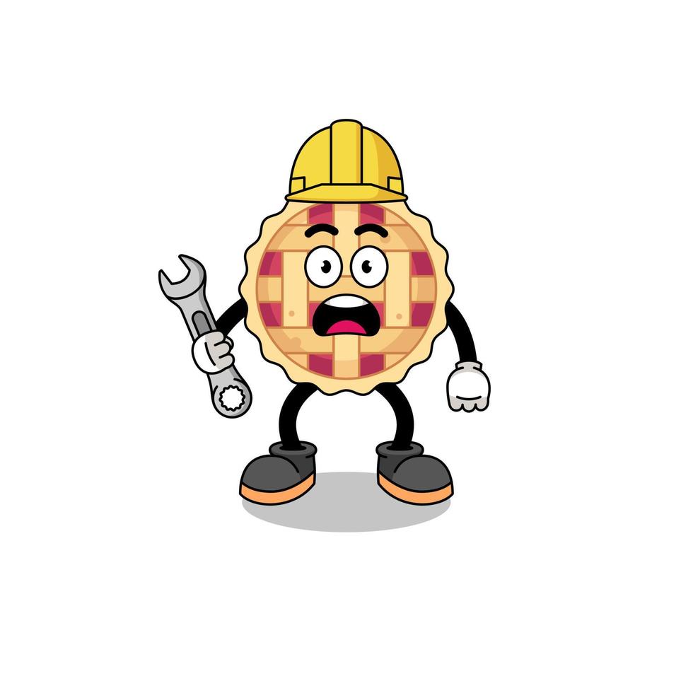 Character Illustration of apple pie with 404 error vector
