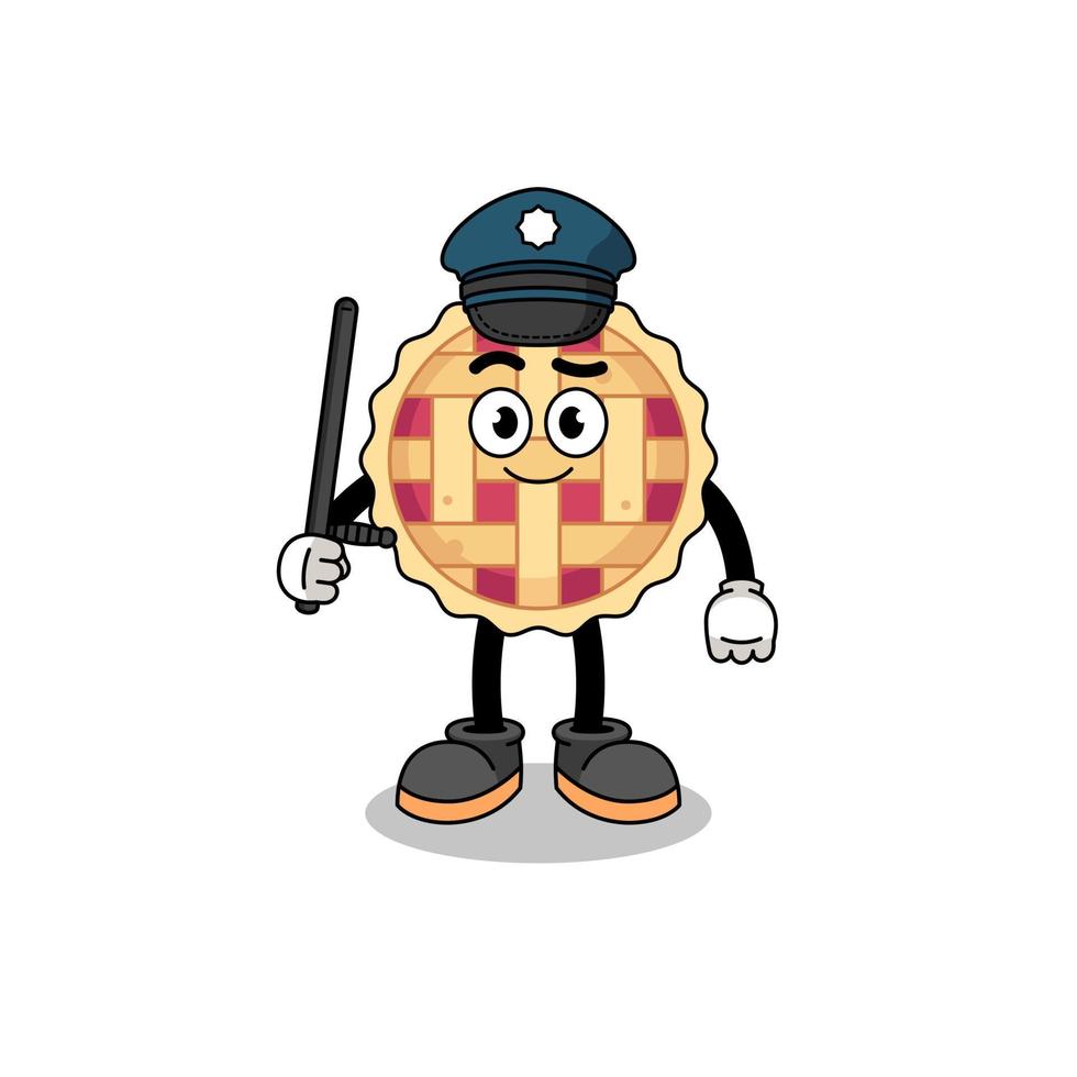 Cartoon Illustration of apple pie police vector