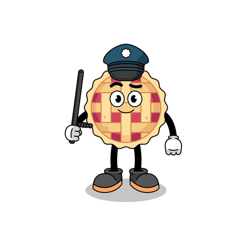 ilustración de dibujos animados de la policía de tarta de manzana vector